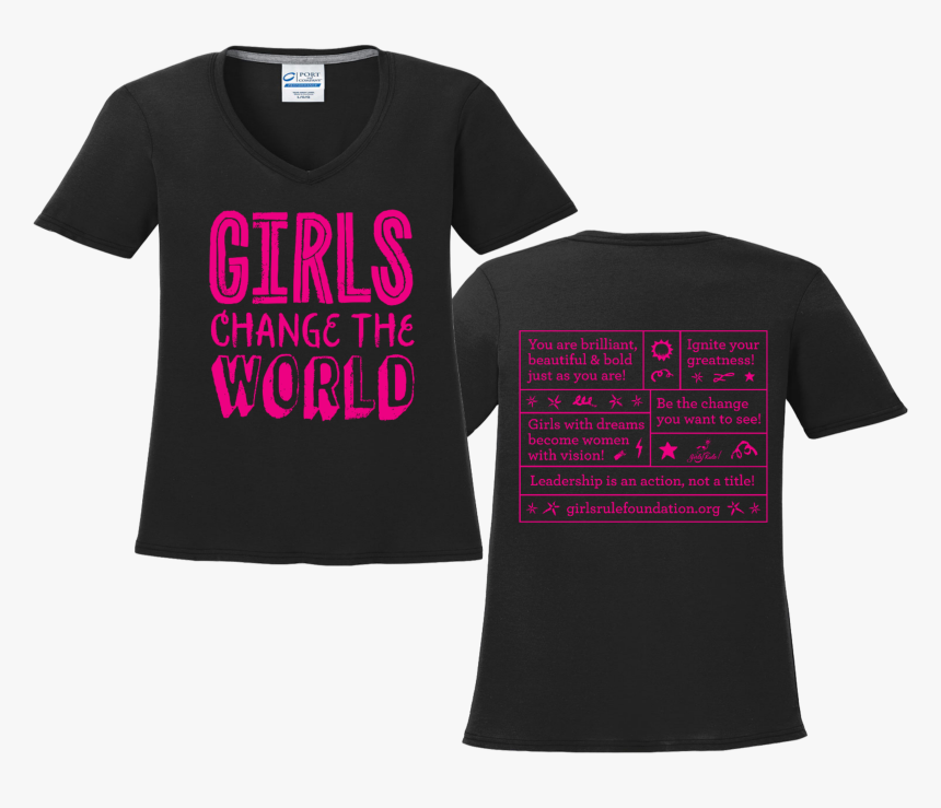 Girls Change The World Black T-shirt - Active Shirt, HD Png Download