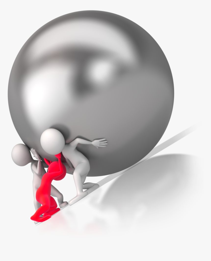 Red And White Man Team Push Ball - Illustration, HD Png Download