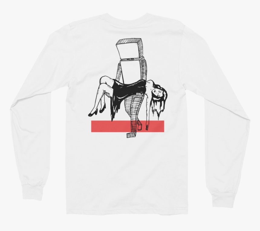 Botandgirlfront Botandgirlback Mockup Back Flat White - Long-sleeved T-shirt, HD Png Download