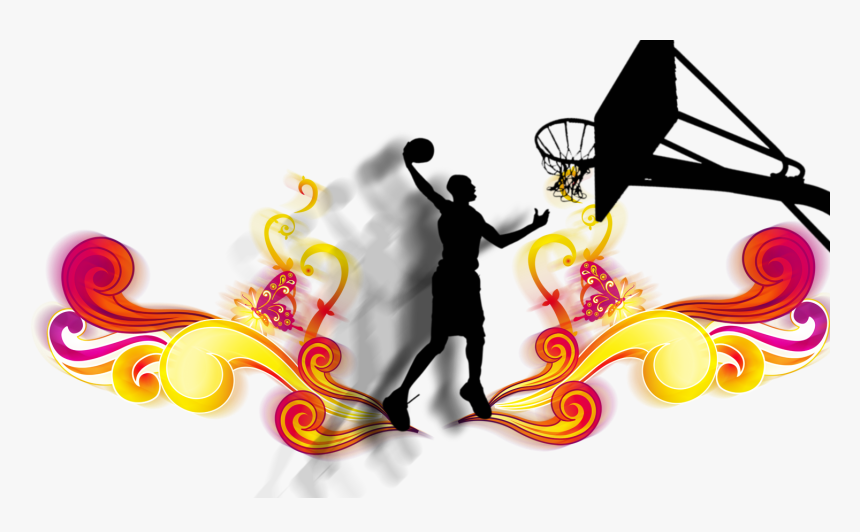 Basketball Trivia Slam Dunk Basket Dunk - Silhouette Transparent Background Slam Dunk Basketball, HD Png Download