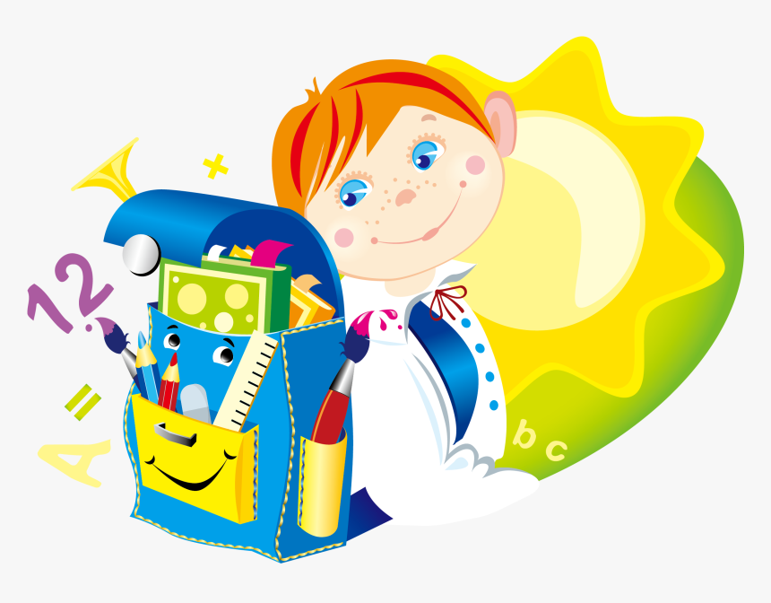 Vector Hand-drawn Cartoon School Kids - School Vector, HD Png Download