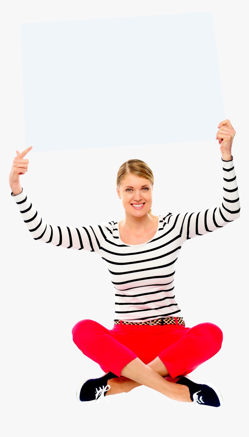 Girl Holding Banner Png Image - Holding Girl In Hand Png, Transparent Png