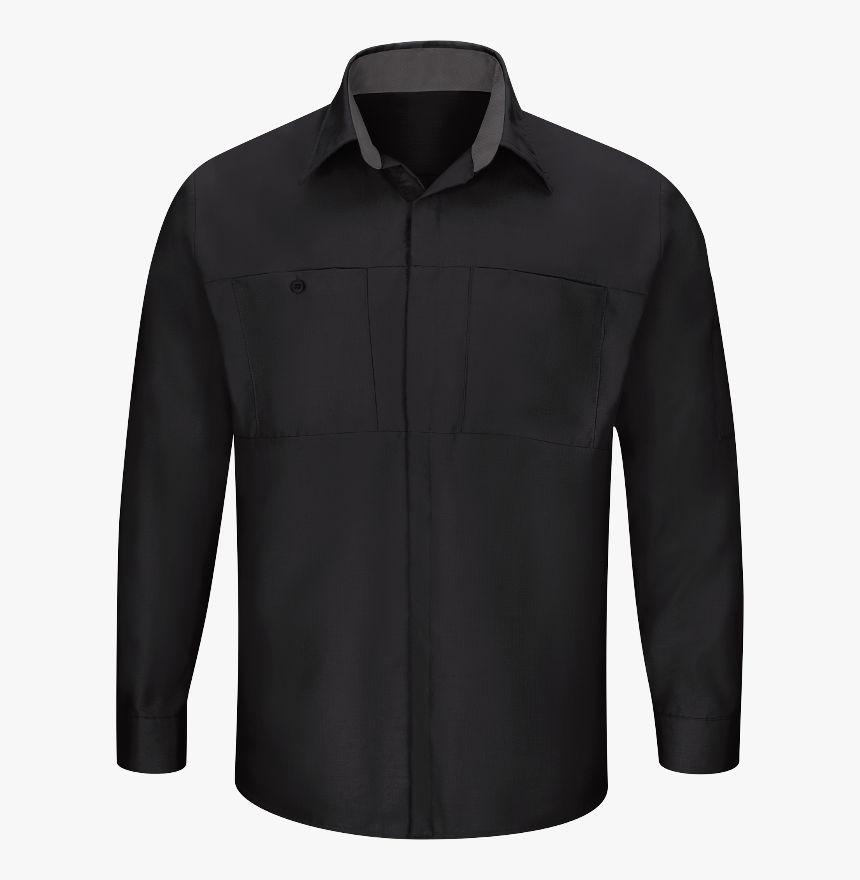 Men S Long Sleeve Performance Plus Shop Shirt With - Sweater, HD Png Download