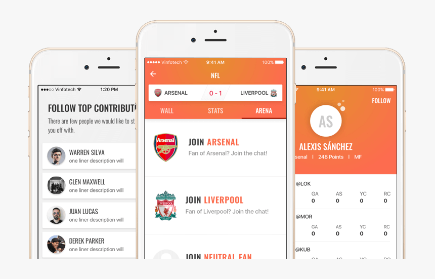 Niche Social Media Application On Sports By Vinfotech - Iphone, HD Png Download
