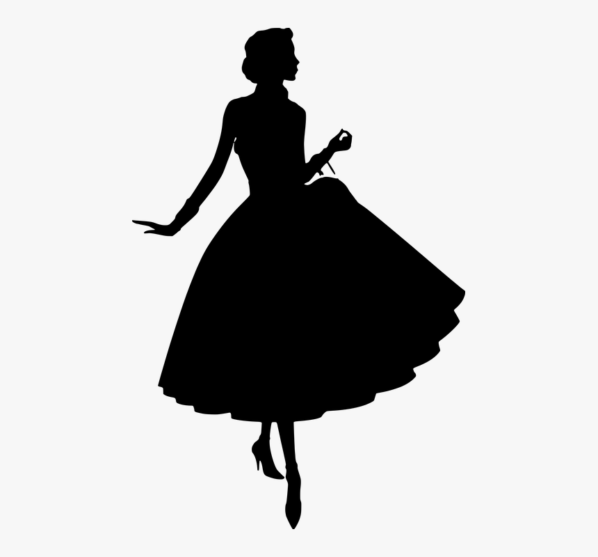 Dress, Silhouette, Women, Dance, Lady, Girl, Beauty - Silueta De Niña Con Vestido, HD Png Download