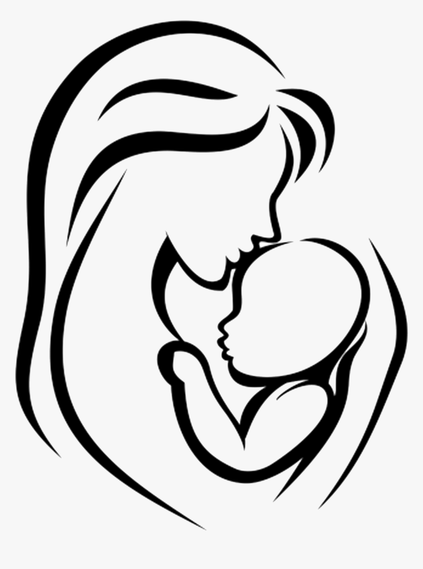 Mother Infant Child Clip Art - Mother Holding Baby Drawing, HD Png Download