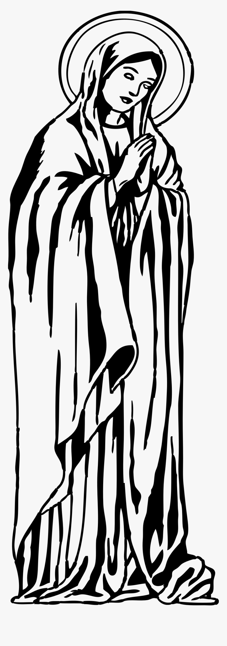 Mothers Clipart Line Art - Virgin Mary Clip Art, HD Png Download