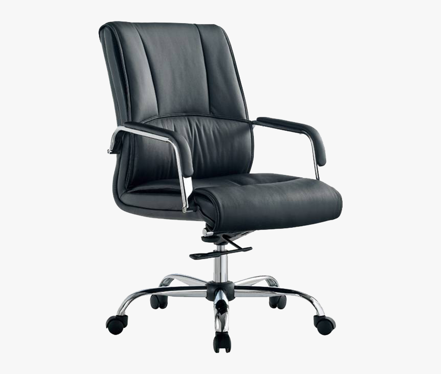 Black Swivel Leather Office Chair, HD Png Download