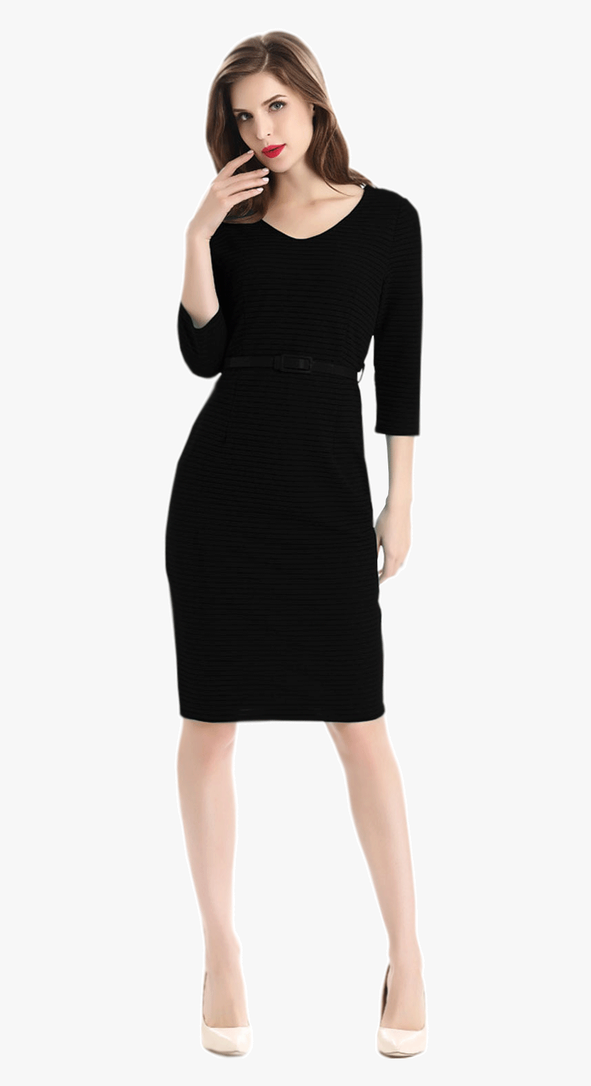 Transparent Woman In Dress Png - Black Dress Woman Png, Png Download