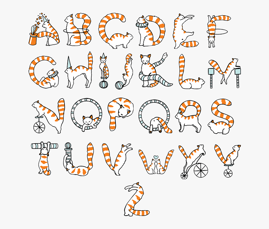 Buy Circus Cats Font And Watch Great Animal Typography - Cat Font Letter, HD Png Download