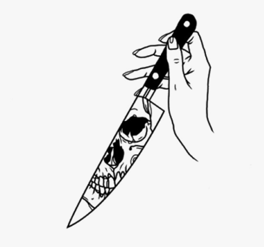 Knife Skullknife Skull Knife Tumblr Freetoedit - Transparent Tattoo, HD Png Download