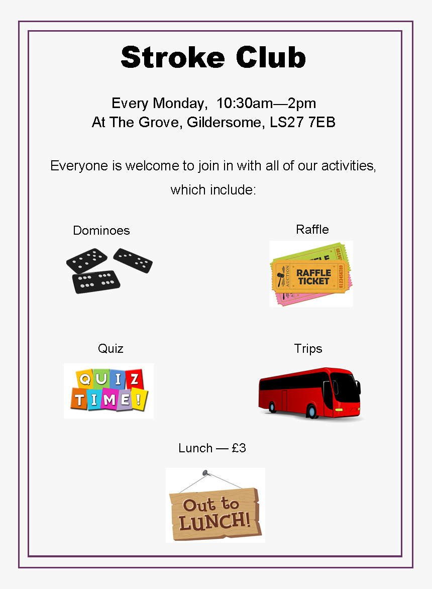 Stroke Club - Out To Lunch Sign, HD Png Download