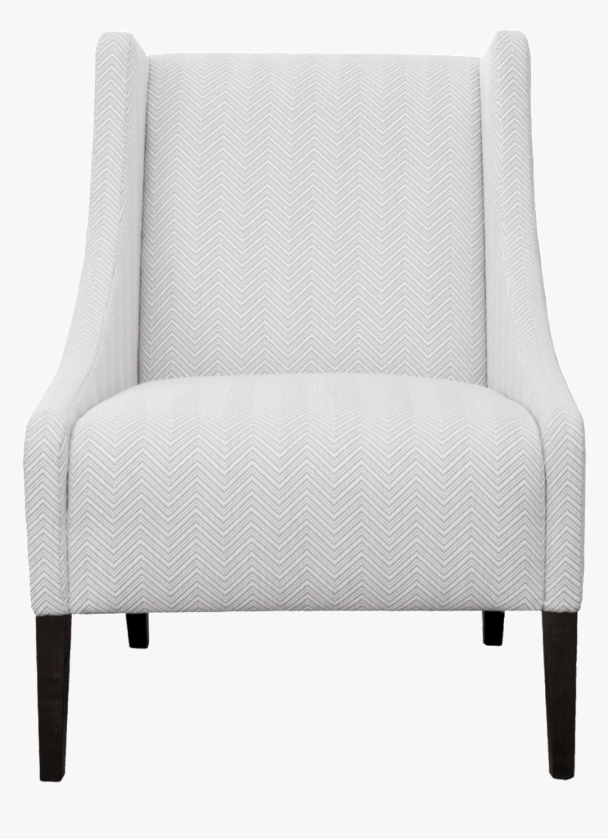 Front View Of Light White Upholstered Wing Back Lounge - Studio Couch, HD Png Download