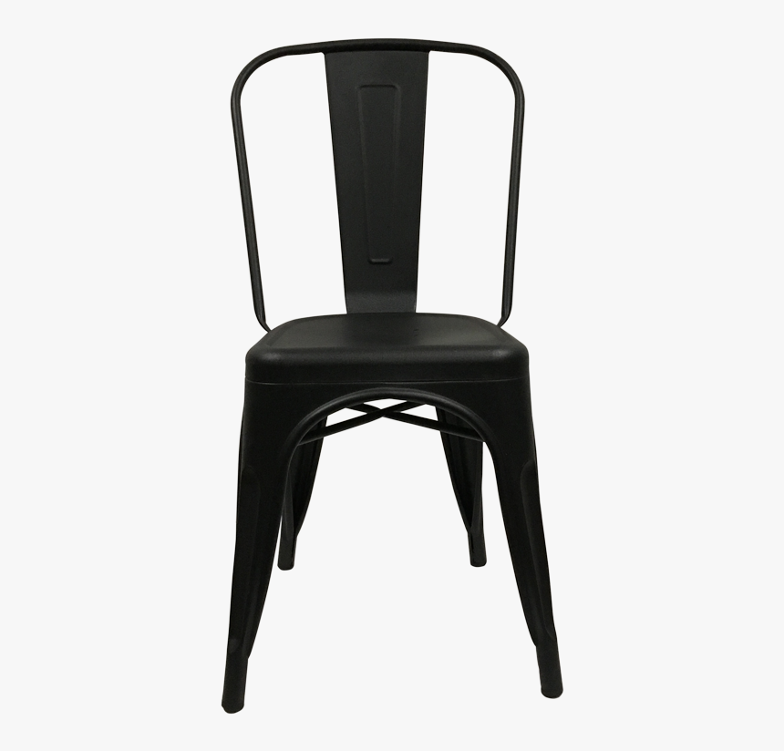 8517 Flori Metal Dining Chair Padded Seat Front View - Black Metal Tolix Chair, HD Png Download