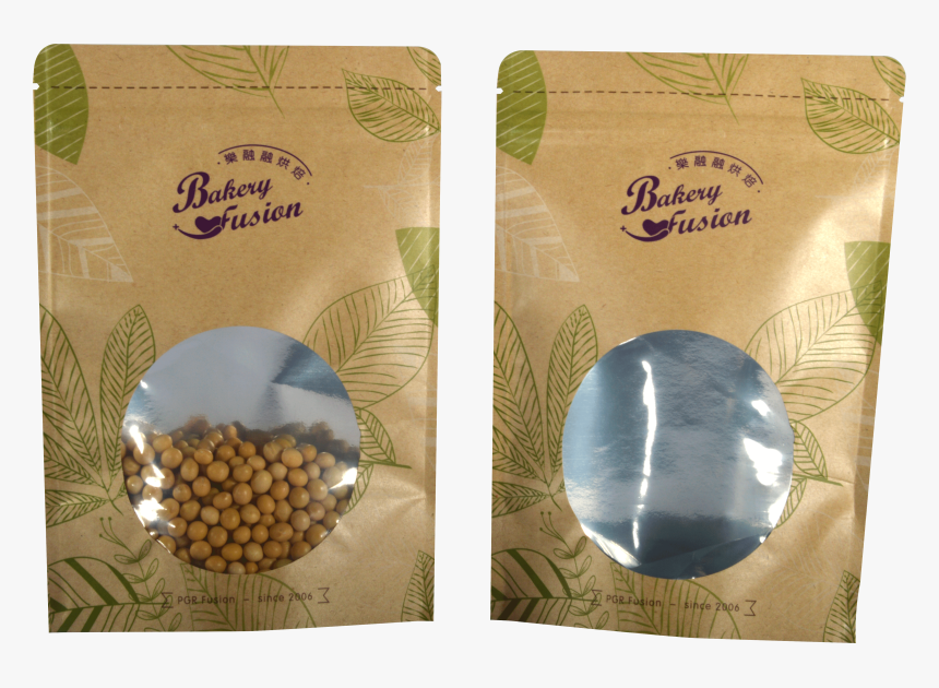 Kraft Stand Up Pouches With Window For Coffee Powder - Kraft Paper, HD Png Download