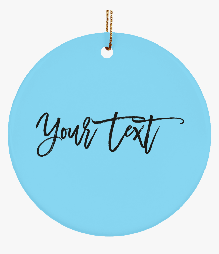 Personalized Fancy Font Black Ceramic Circle Ornament - Calligraphy, HD Png Download
