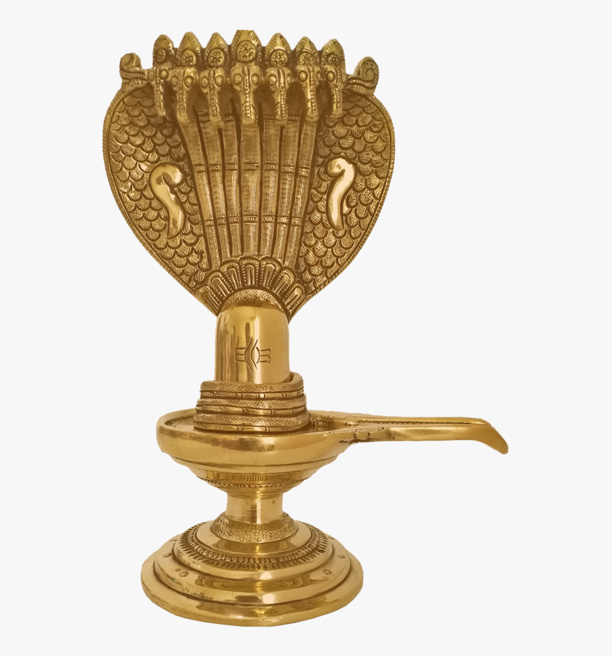 Decorative Brass Shivaling Sitting Under Seven Heads - Trophy, HD Png Download