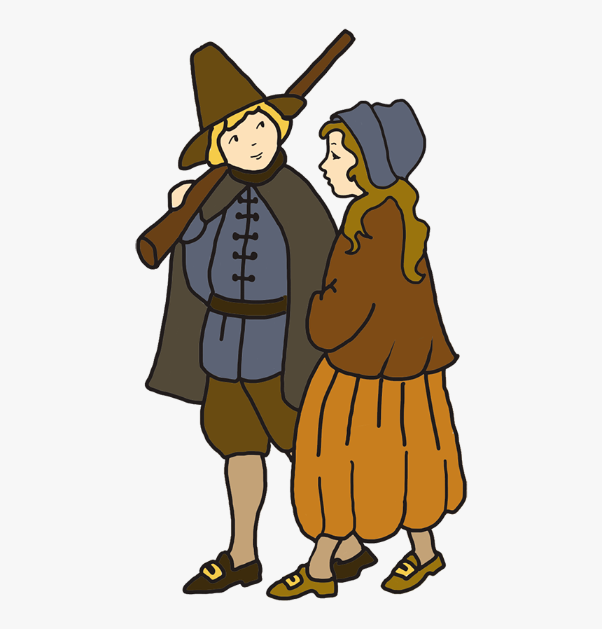 Happy Thanksgiving Clipart - Boy And Girl Drawing Cartoon, HD Png Download