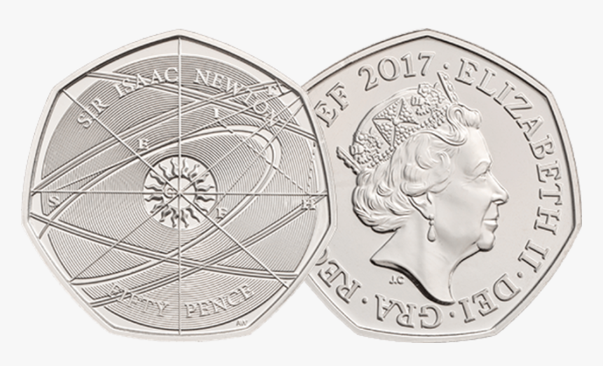 Sir Issac Newton 50p Coin, HD Png Download
