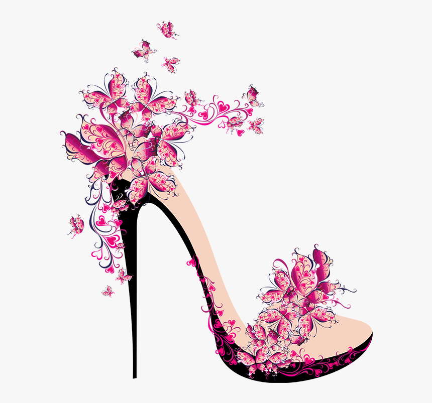 Sapato Com Borboletas - Simbolo De La Feminidad, HD Png Download