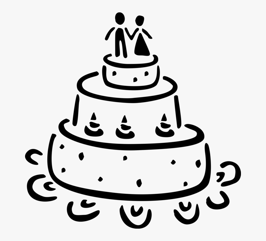 Vector Illustration Of Multi-tiered Wedding Cake Traditional - Wedding Cake Vector Png, Transparent Png