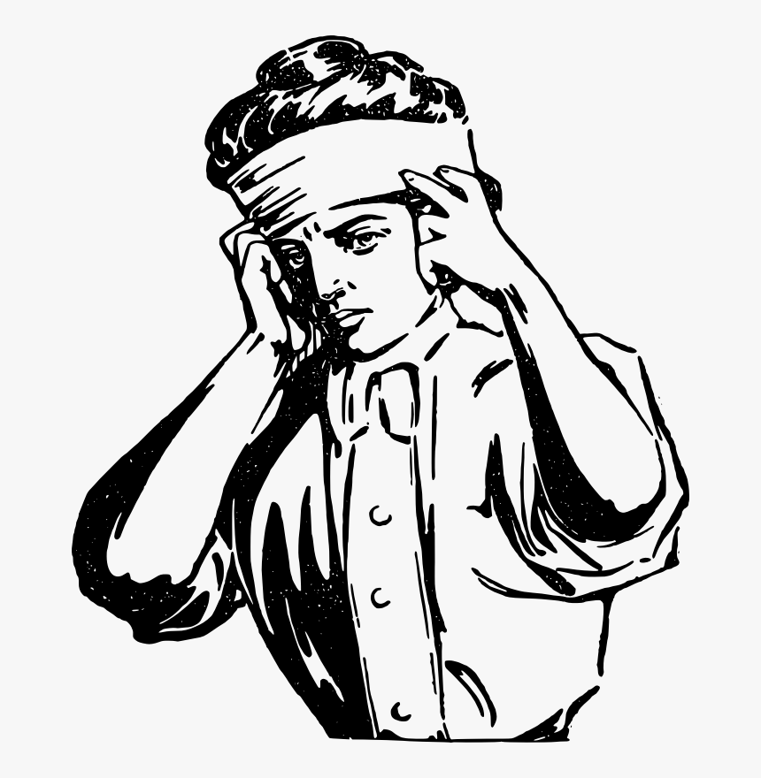 Headache Lady - Cover Ears Clip Art Black And White, HD Png Download