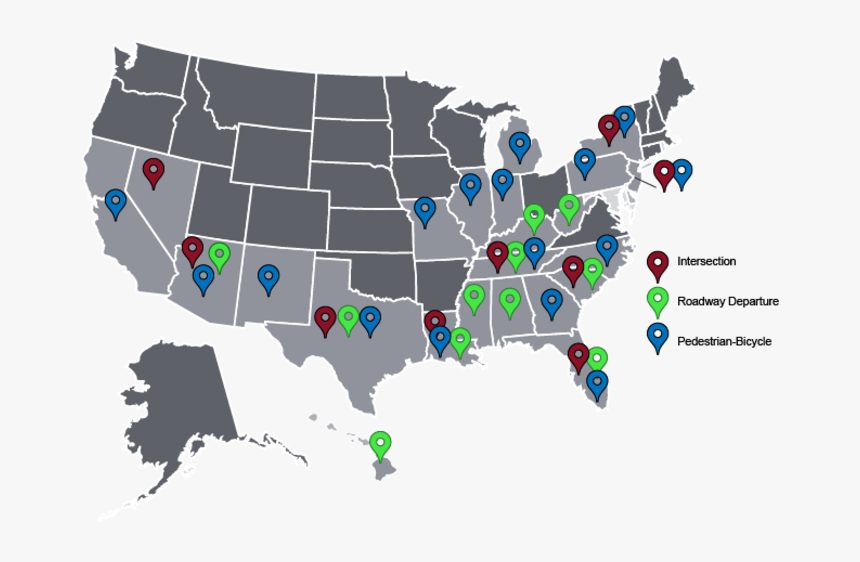 Map Of The United States Indicates The Focus States - John F. Kennedy Library, HD Png Download