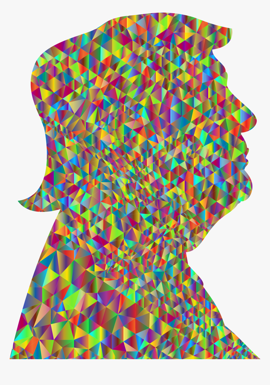 Polychromatic Low Poly Trump Profile Silhouette Clip - Polychromatic, HD Png Download