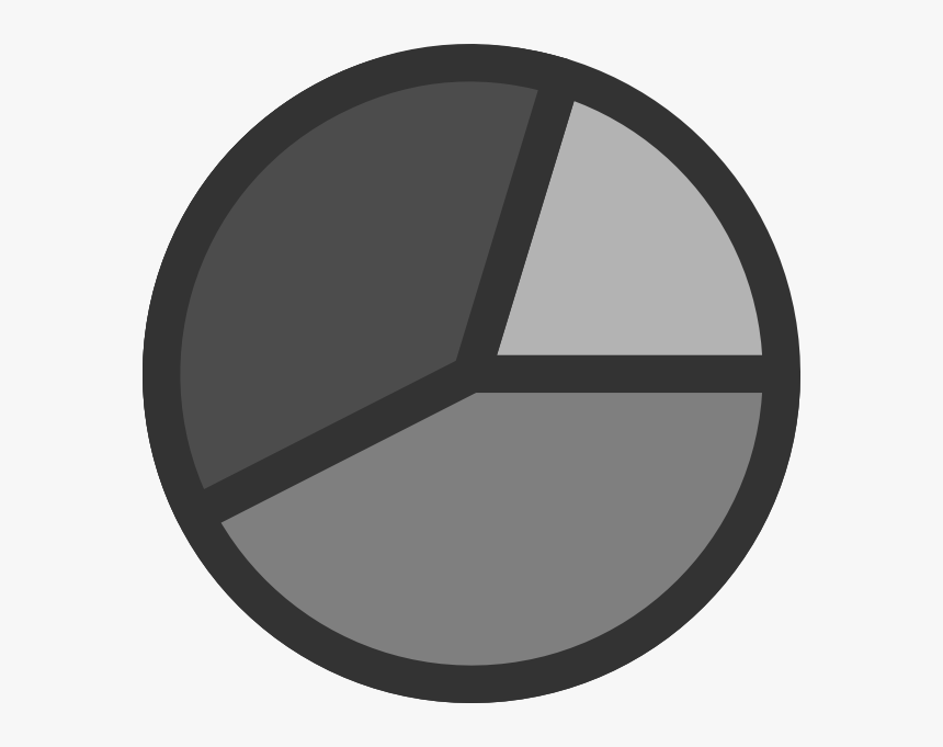 Pie Chart Clip Art At Clker - Pie Chart In Grayscale, HD Png Download