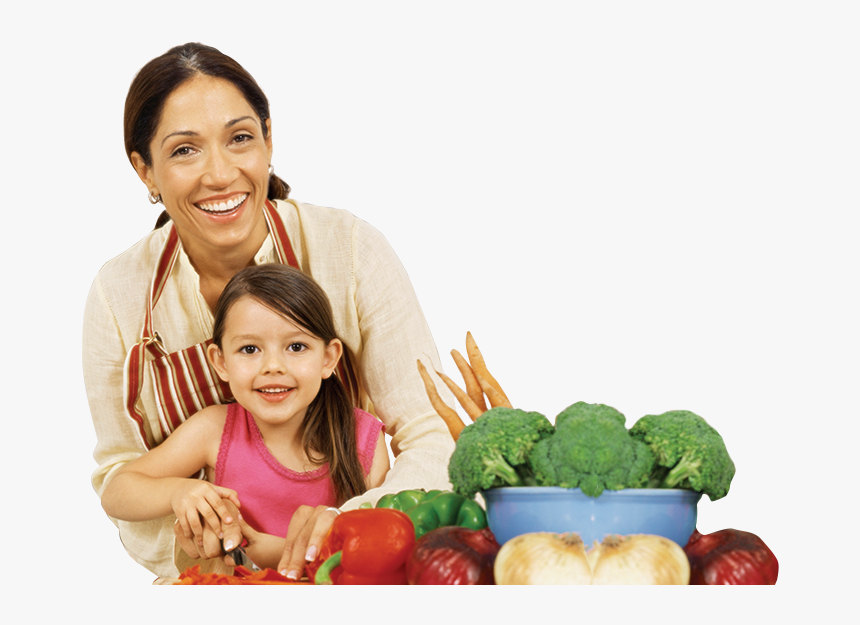 Photo Of Mother And Daughter Cooking Together - Broccoli, HD Png Download