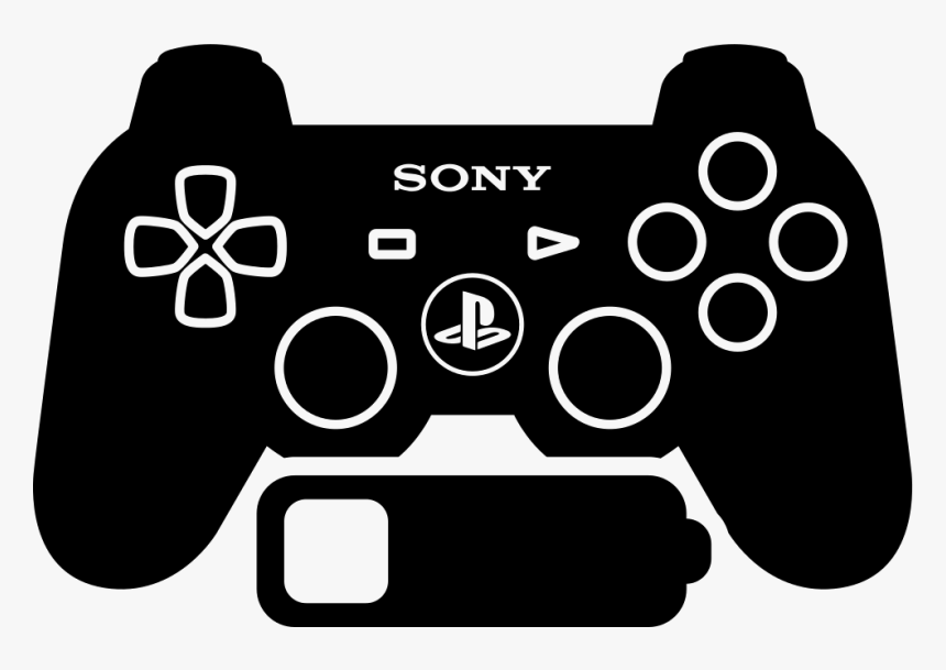 Ps 3 Games Control With Low Battery Status - Playstation Controller Silhouette, HD Png Download
