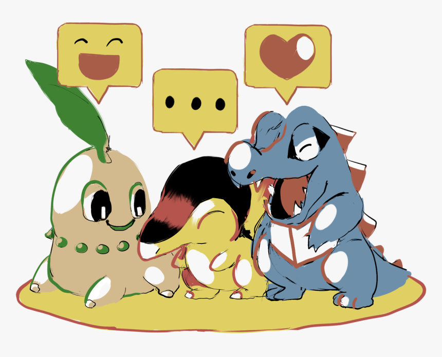 Transparent Cyndaquil Png - Chikorita And Totodile, Png Download
