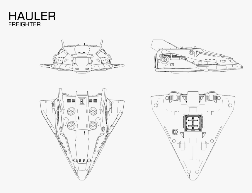 Drawing Spaceships Concept - Hauler Elite Dangerous Concept Art, HD Png Download