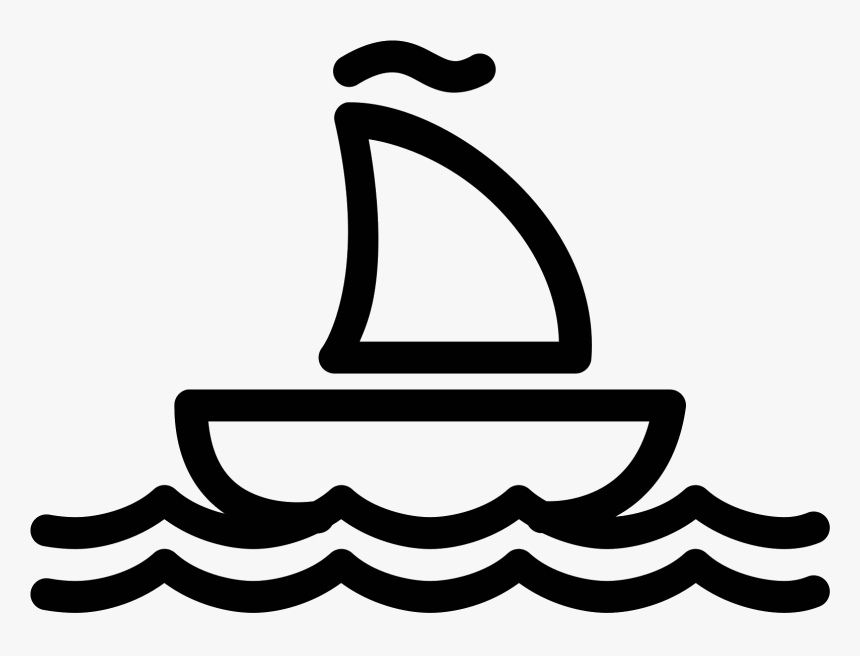 Sailing Ship Icon - Black And White Boat Clipart, HD Png Download