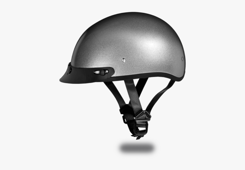 Daytona Metallic Silver Dot Skull Cap Motorcycle Half - Motorcycle Skull Cap Helmet, HD Png Download