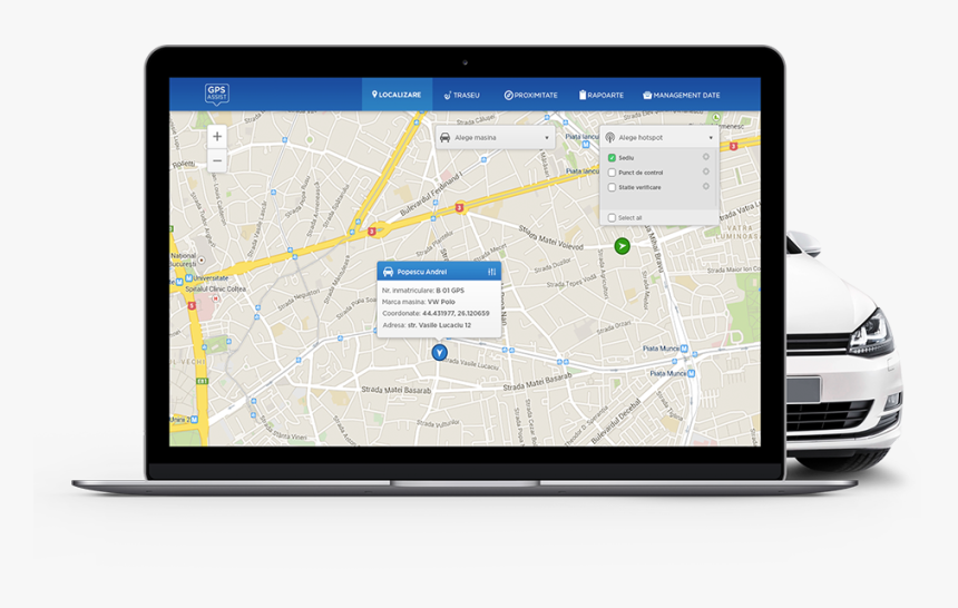 Gps Assist Is A Is A Real Time Fleet Tracking Application - Automotive Navigation System, HD Png Download