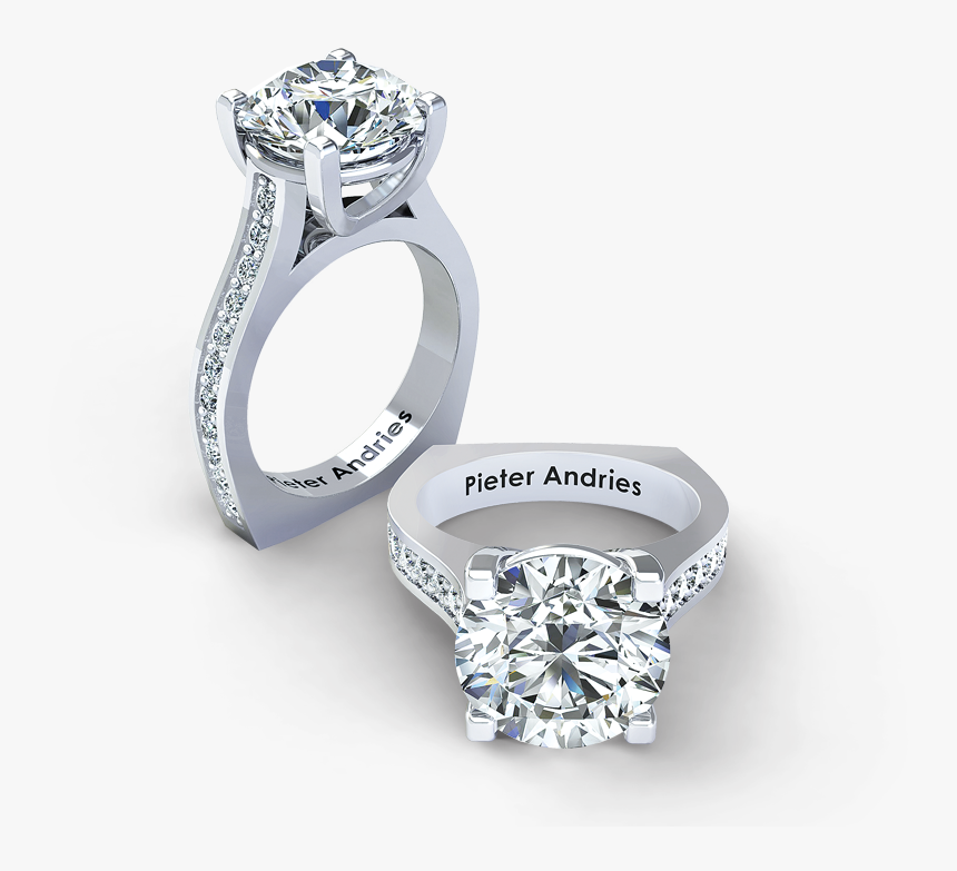 Pieter Andries Five Carat Diamond Rings Front Engage - Engagement Ring, HD Png Download