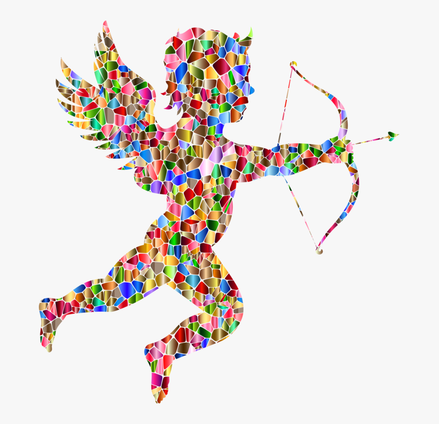Art,body Jewelry,line - Cupid Arrow Rainbow, HD Png Download