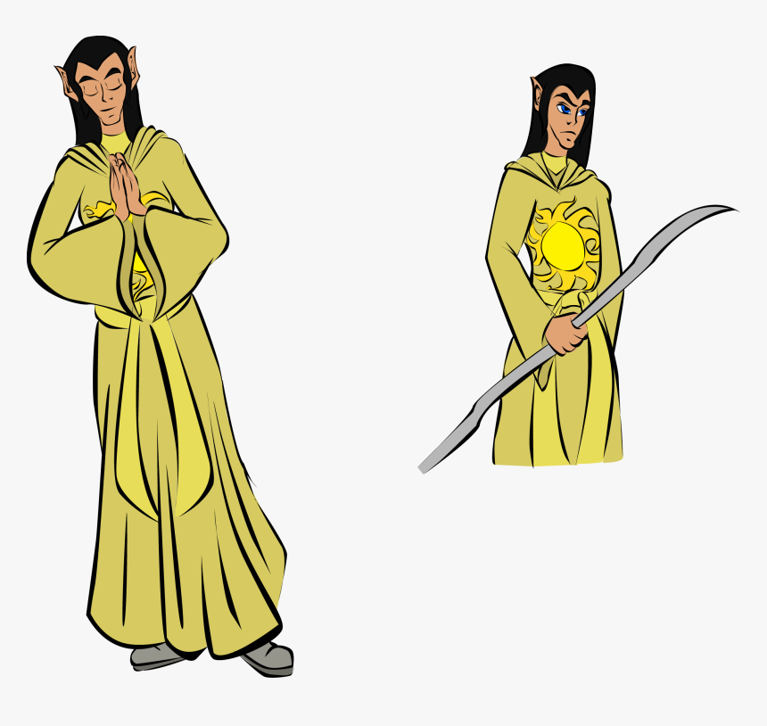 Noble Priest Of Durag Worshiping The Light Of Life - Illustration, HD Png Download