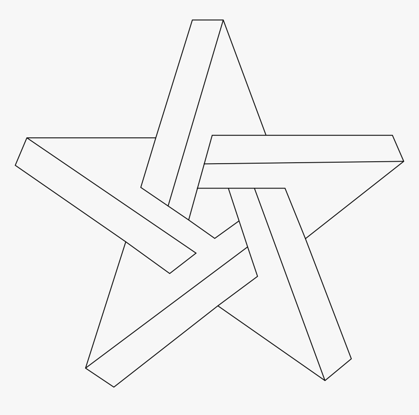 Clipart Impossible Star Big - Optical Illusion Art Triangle, HD Png Download