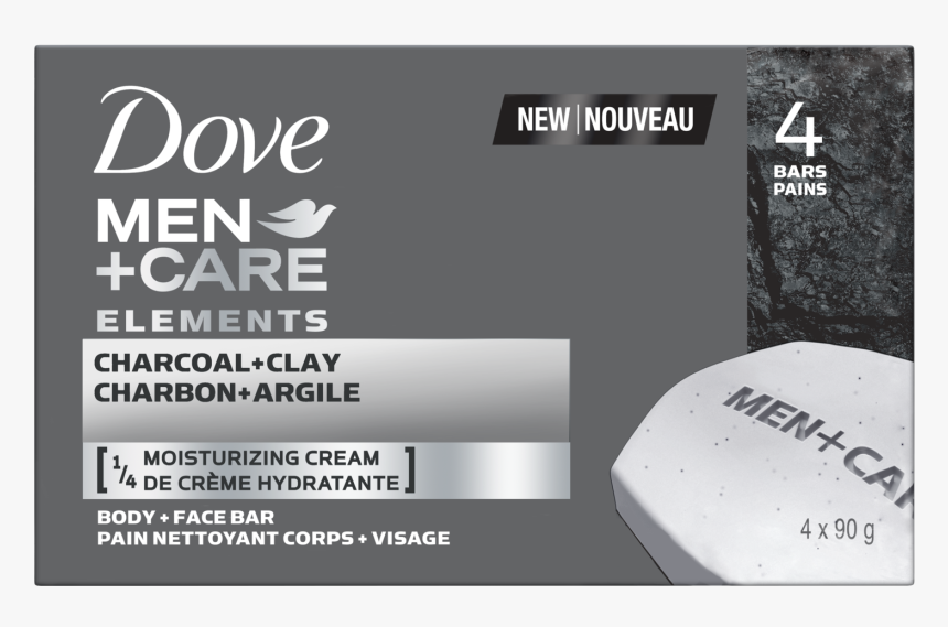 Men Care Elements Body & Face Bar Charcoal Clay 90g - Dove For Men Clay, HD Png Download