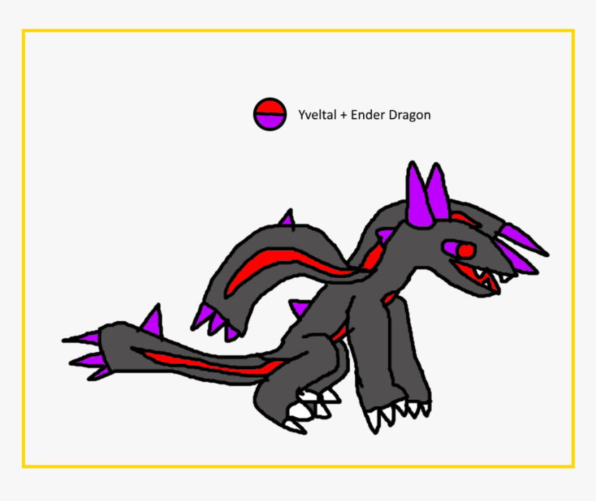 Yveltal Ender Dragon Fusion - Cartoon, HD Png Download