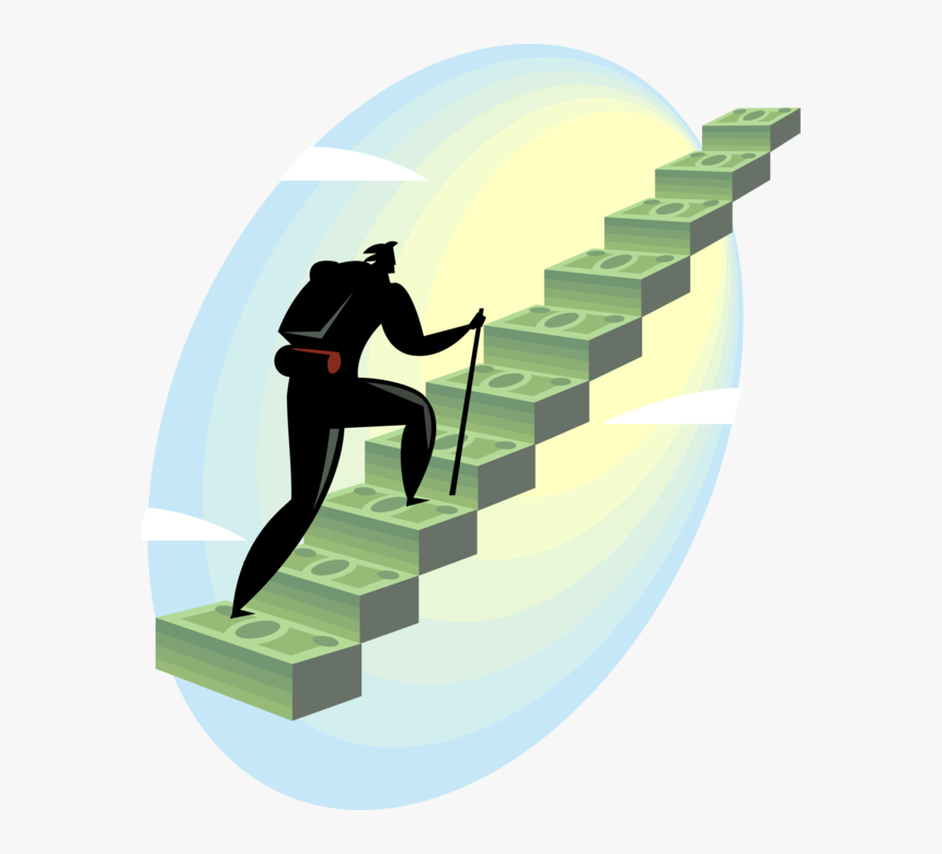 Vector Illustration Of Mountain Climber Businessman - Commitment Clip Art, HD Png Download