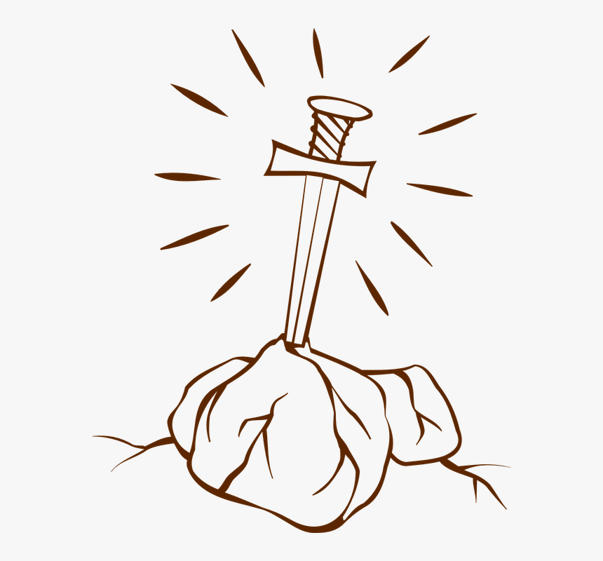 Excalibur, Legend, Sword, England, Stone, Rock - Sword In The Stone Clipart, HD Png Download