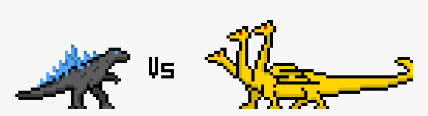 Godzilla Vs King Ghidorah Pixel Art, HD Png Download