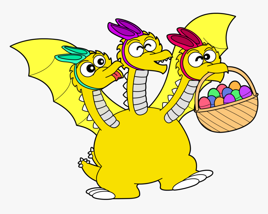 Ghidorah The Three-headed Bunny Is Ready For Easter - Cartoon, HD Png Download