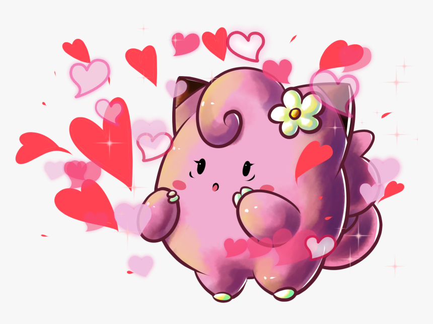 Clefairy Used Attract Game Art Hq Pokemon Art Tribute - Cute Pokemon Art Clefairy, HD Png Download