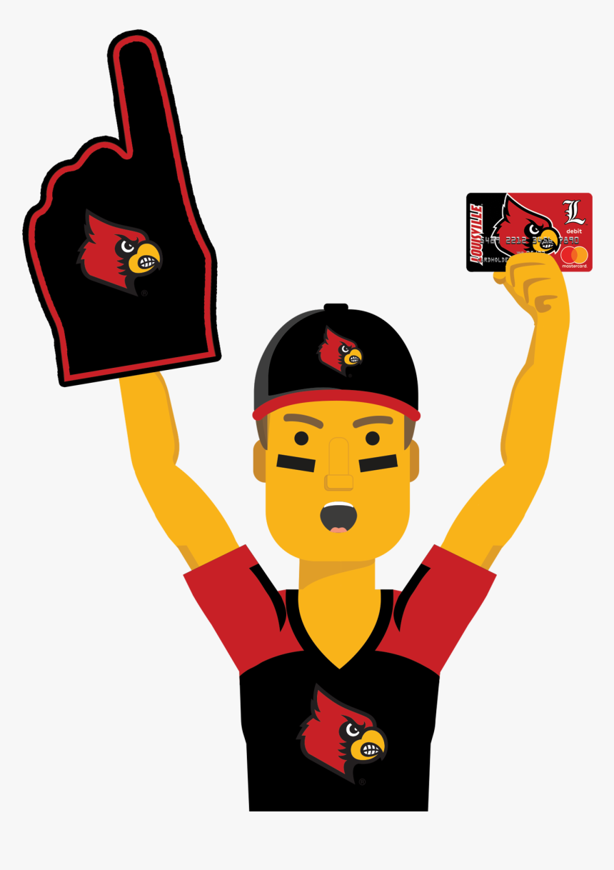 Louisville Ultimate Fan Holding The Louisville Cardinals - University Of Louisville, HD Png Download