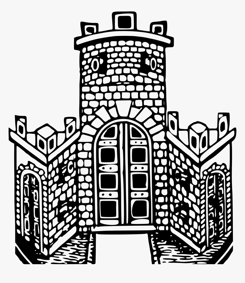 This Free Icons Png Design Of Stylised Castle - Fort Black And White, Transparent Png