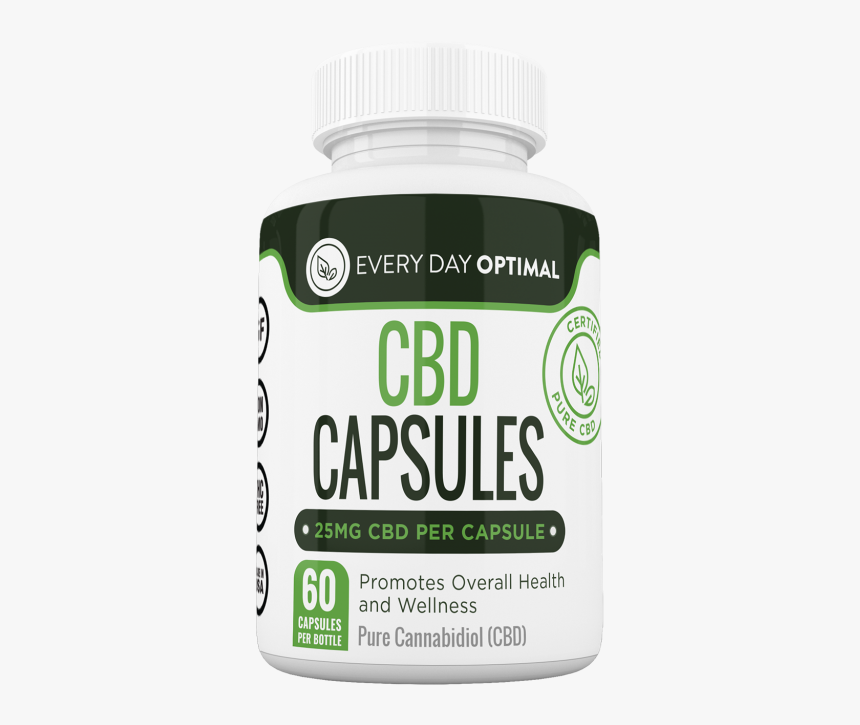 Pure Cbd Oil Capsules, 25mg Cbd Oil Per Pill-health - Cannabidiol, HD Png Download